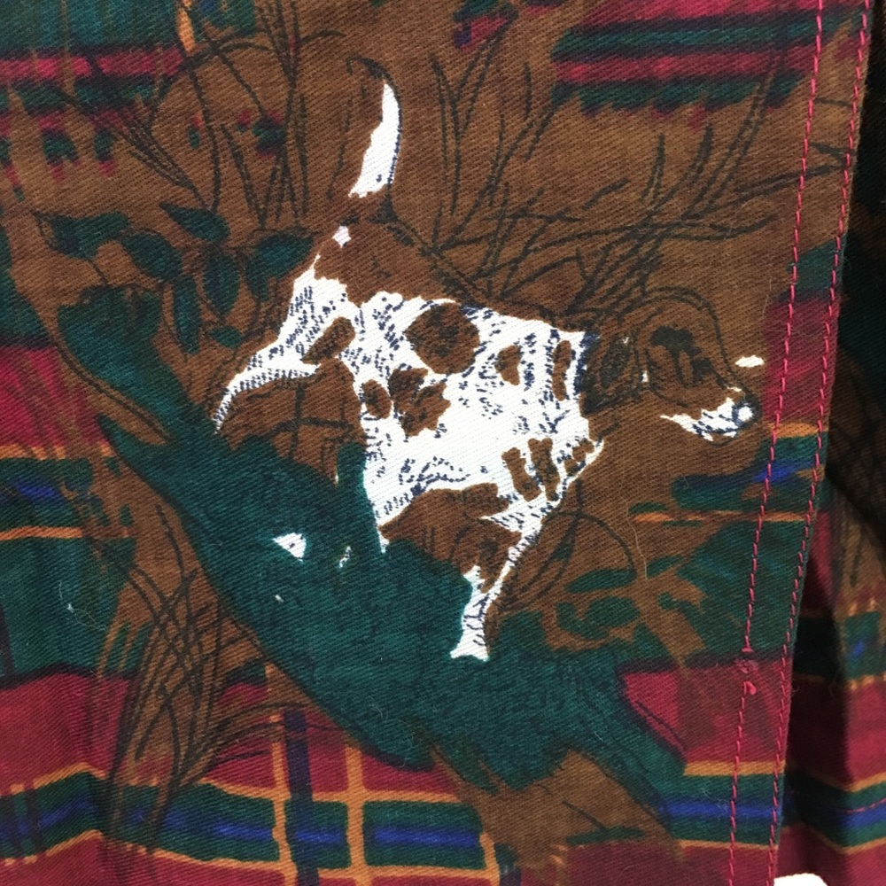 🐕SOLD🦆VTG Dogs Hunting Birds Wrap Skirt - Picture 2 of 8